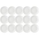 Kit 15 Pratos para Sobremesa Rasos Redondos 18cm Branco Coza Porções Petiscos Doces