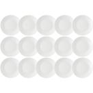 Kit 15 Pratos para Sobremesa Rasos Redondos 18cm Branco Coza