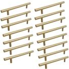 Kit 15 Puxador Haste Dourado Em Inox Redondo 96mm Kit 15 Puxador Haste Dourado Em Inox Redondo 96mm