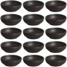Kit 15 Ramequins 70ml Cerâmica Orgânico Preto Porta Shoyu Bu