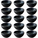 Kit 15 Ramequins Molheira 50ml Cerâmica Orgânico Preto Buffet Restaurante Porto Brasil
