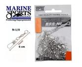 Kit 15 Snap Com Girador Marine Sport N-1/0 Nickel 6 Cm