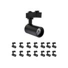 Kit 15 Spot De Trilho 10w 700lm 3000k Preto Blumenau