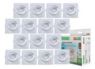 Kit 15 Spot Led Par20 Embutir Quadrado Direcionável Bivolt 7w