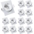 Kit 15 Spot LED Quadrado 3W Direcional Bivolt 3000K Iluminação moderna e aconchegante