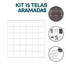 Kit 15 Telas Aramada 30x30cm Organização de Acessórios Painel Decorativo Mural Inspiração