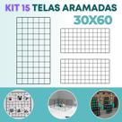 Kit 15 Telas Aramada 30x60cm Organização de Acessórios Painel Decorativo Mural Inspiração