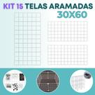 Kit 15 Telas Aramada 30x60cm Organização de Acessórios Painel Decorativo Mural Inspiração