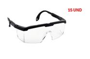 Kit 15 und Oculos De Protecao Epi Segurança Incolor