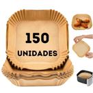 Kit 150 Formas Quadrada Descartável Airfryer 20x20x4,5cm