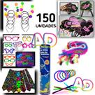 Kit 150 intens Óculos, Tiaras, Gravatas, Marabus 75cm, Plaquinha, pulseira neon , aniversário, casamento,festival