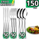 Kit 150 Talheres Inox Garfo Faca e Colher para Refeições Completas Perfeito para Casa Lanchonete Kit 150 Talheres Inox Garfo Faca e Colher para Refeições Completas Perfeito para Casa Lanchonete