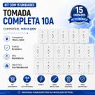Kit 15Un Tomada Simples 10A Completa 110V-220V Bivolt