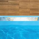 Kit 15und Adesivo Vinílico Proteção Borda Piscina 100cm X 15cm marmore e granito