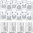 Kit 16 Caixas de Som Acústica Som Ambiente Frahm PS200 New Passiva Branca 60 Watts Rms
