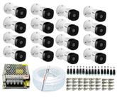 Kit 16 Câmera Intelbras C/ Infravermelho 20m Vhc 1120 B + Assessórios