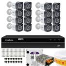 Kit 16 câmeras bullet full hd lente visão noturna intelbras