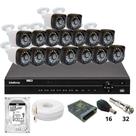 Kit 16 Câmeras Importadas Full Hd 1080p Dvr Intelbras Mhdx 1232 Hd 4tb