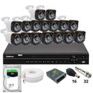 Kit 16 Câmeras Importadas Full Hd 1080p Dvr Intelbras Mhdx 1232 Hd 6tb