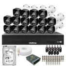 Kit 16 Câmeras Intelbras 1120b Full Color, Dvr 16ch Mhdx 1016c Hd 2tb