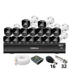 Kit 16 Câmeras Intelbras 1220b Full Color Dvr Intelbras Imhdx 3132 Inteligência Artificial Sem Hd