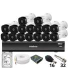 Kit 16 Câmeras Intelbras 1220b Full Hd Dvr Intelbras Imhdx 3132 Inteligência Artificial Hd 2tb