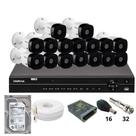 Kit 16 Câmeras Intelbras 1220b Full Hd Dvr Intelbras Mhdx 1232 Hd 3tb