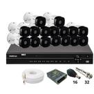 Kit 16 Câmeras Intelbras 1220b Full Hd Dvr Intelbras Mhdx 1232 Sem Hd