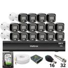 Kit 16 Câmeras Intelbras 3220b Full Color Com Áudio Dvr Intelbras Imhdx 3132 Inteligência Artificial Hd 1tb