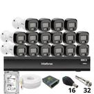 Kit 16 Câmeras Intelbras 3220b Full Color Com Áudio Dvr Intelbras Imhdx 3132 Inteligência Artificial Hd 2tb