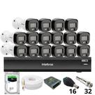 Kit 16 Câmeras Intelbras 3220b Full Color Com Áudio Dvr Intelbras Imhdx 3132 Inteligência Artificial Hd 6tb