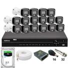 Kit 16 Câmeras Intelbras 3220b Full Color Com Áudio Dvr Intelbras Mhdx 1232 Hd 6tb
