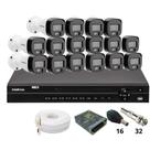 Kit 16 Câmeras Intelbras 3220b Full Color Com Áudio Dvr Intelbras Mhdx 1232 Sem Hd