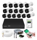 Kit 16 Câmeras Multi Hd Intelbras 1120b Dvr 16 Canais Com Hd 2tb