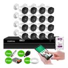 Kit 16 Câmeras Vhd 1120 B Infra 20m Ip67 Dvr 16 Canais 2tb