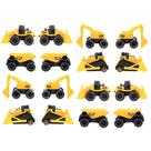 Kit 16 Carrinhos Construção Infantil com Escavadeira Caçamba