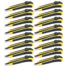 Kit 16 Estilete Profissional 18mm Trava cabo Emborrachado