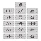 Kit 16 Imãs Bandanas Personagens Naruto 6x12cm De Metal