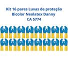 Kit 16 Luvas Proteção Bicolor Neolatex Danny Limpeza Serviços Gerais CA 5774 Kit 16 Luvas Proteção Bicolor Neolatex Danny Limpeza Serviços Gerais CA 5774