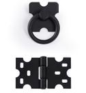 Kit 16 Pçs 10 Dobradiças + 6 Puxadores Argola Rustico PZ-1063