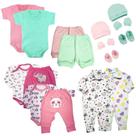 Kit 16 Pçs Enxoval Maternidade Roupas Bebês Tecido Algodão
