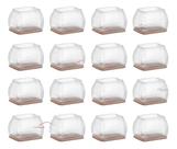 Kit 16 Pé Cadeira Retangular Pezinho Silicone Pes Feltro