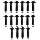 Kit 16 Pé Para Móveis Regulável Quadrado Preto 15cm em Metal