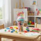 kit 16 Peças Massinhas de Modelar com Moldes e Copo que vira Cofre Festas Lembrancinhas Aniversários