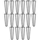 Kit 16 Pés de Metal 25 CM Hairpin Legs Mesas de Centro Puffs Preto G41
