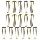 Kit 16 Pés de Metal 25 CM Hairpin Legs Rack e Puffs Dourado G41