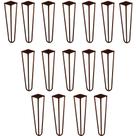 Kit 16 Pés de Metal 30 CM Hairpin Legs Mesa de Canto Rack e Puffs Bronze G41