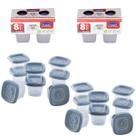 Kit 16 Potes 70 Ml Alimentos Temperos Frutas Condimentos Cozinha Empilhável Papinha de Nenê Bebê