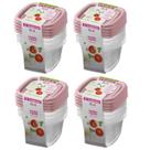 Kit 16 Potes Para Alimentos Quadrado 200 ML Transparente