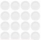 Kit 16 Prato Raso Duralex Opaline Pétala Branco 25,5 Cm